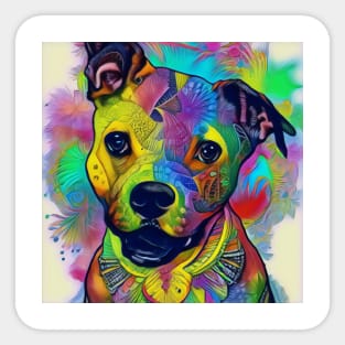 Abstract Pitbull Puppy Vanitas Sticker